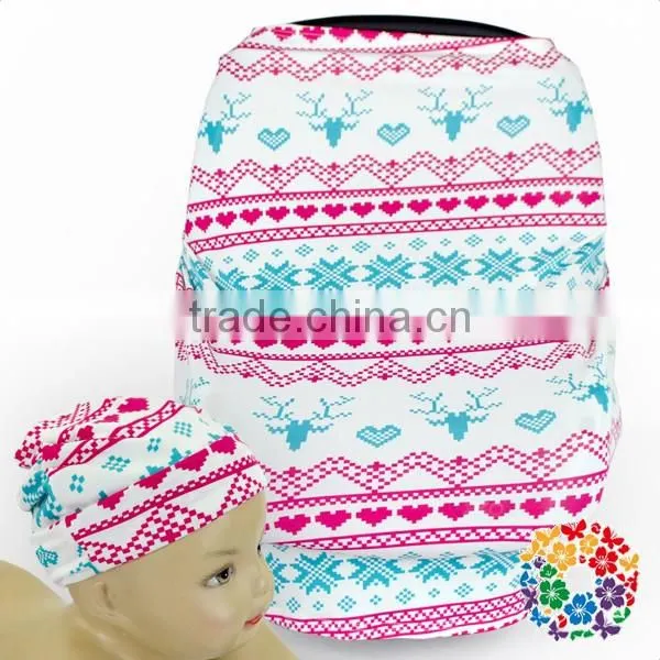3-in-1 Elastic Baby Shipping Cart Cover Flower Print High Chair Cover Stretchy Nursing Cover