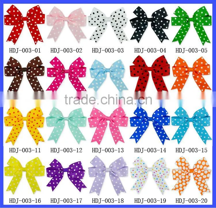 Blue Heart Pattern Grooming Bows Baby Kids Hair Ribbon Boutique Wholesale Style Hair Bows