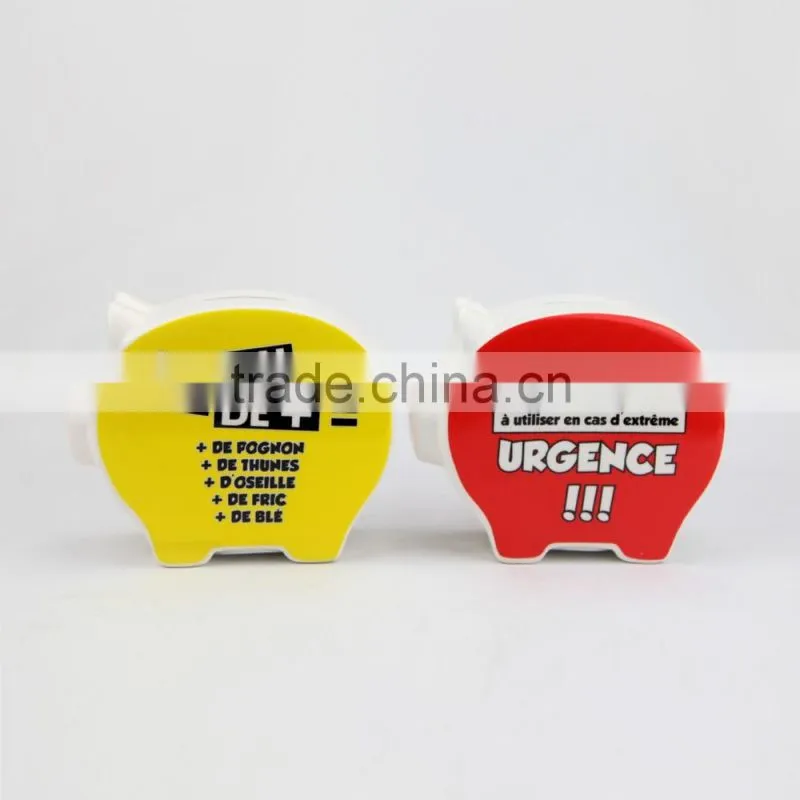 Ceramic Piggy Bank with Euro Paper Money,Piggy Bank With Red Cross