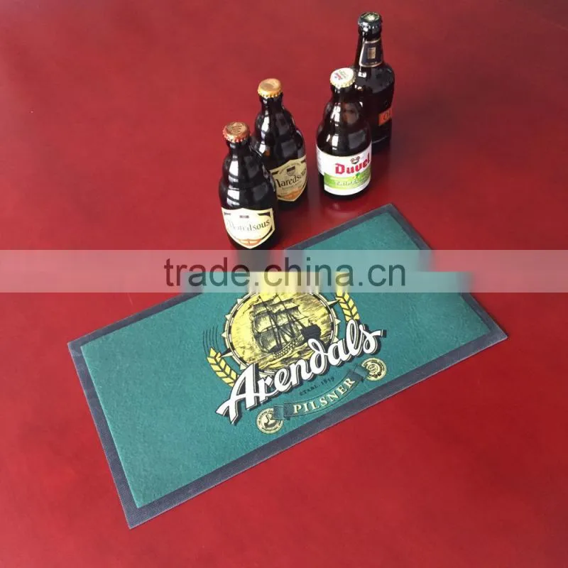 logo printed non woven fabric rubber beer runner bar mat
