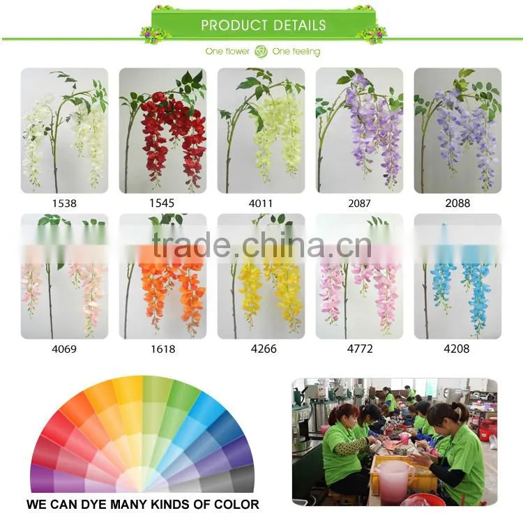 decorative artificial flower home handicraft silk wistaria wedding decoration centerpieces