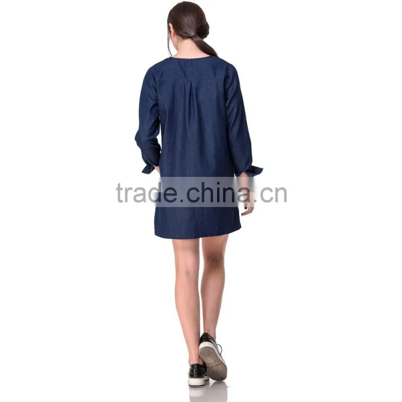 Guangzhou Domin factory new design fashion ladies denim dress