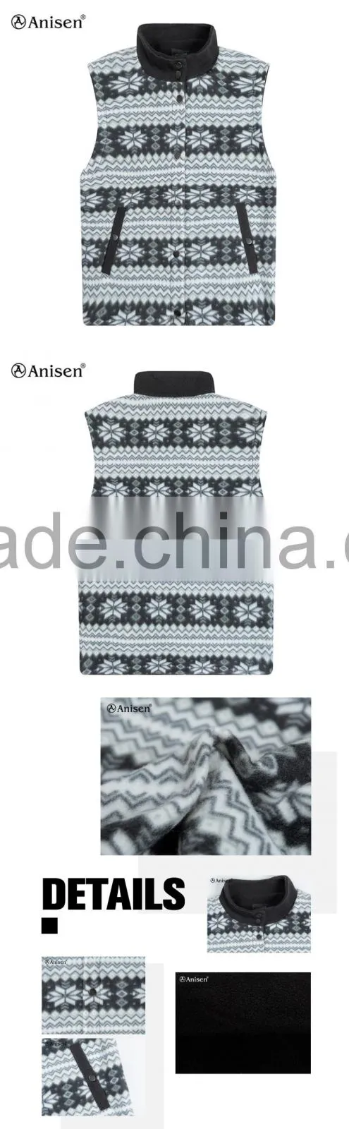 bulk wholesale custom printing pattern fleece men vest
