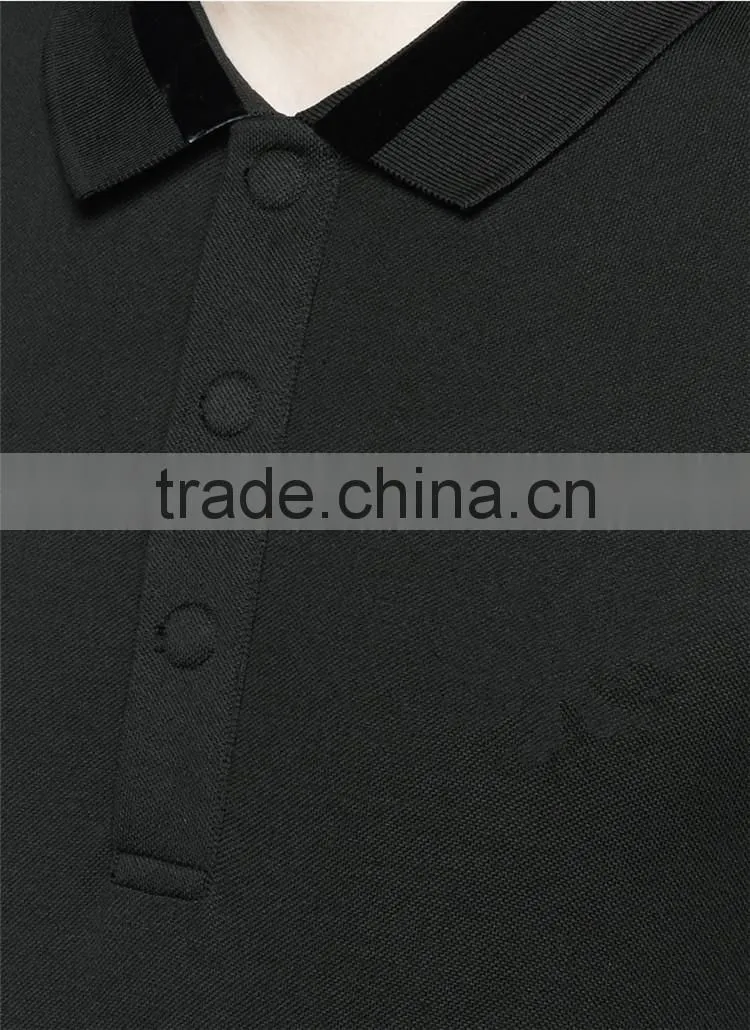 Slim men black custom 100%cotton man polo t-shirt