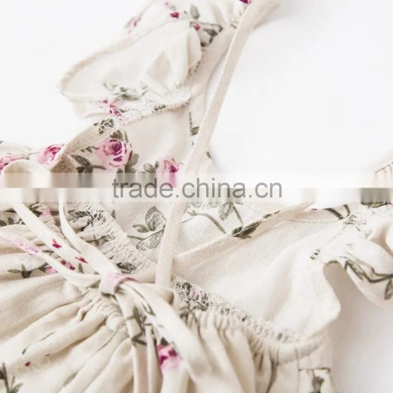 Baby Girls Clothes Summer Floral Print Backless Party Dresses For Children Frock Design For Baby Girl