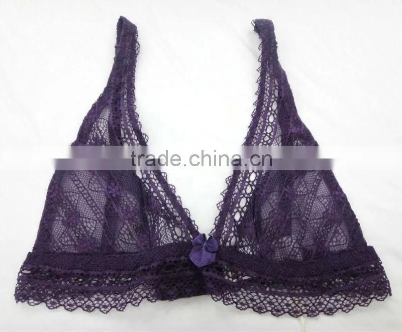 elegant ladies transparent lace triangle bra