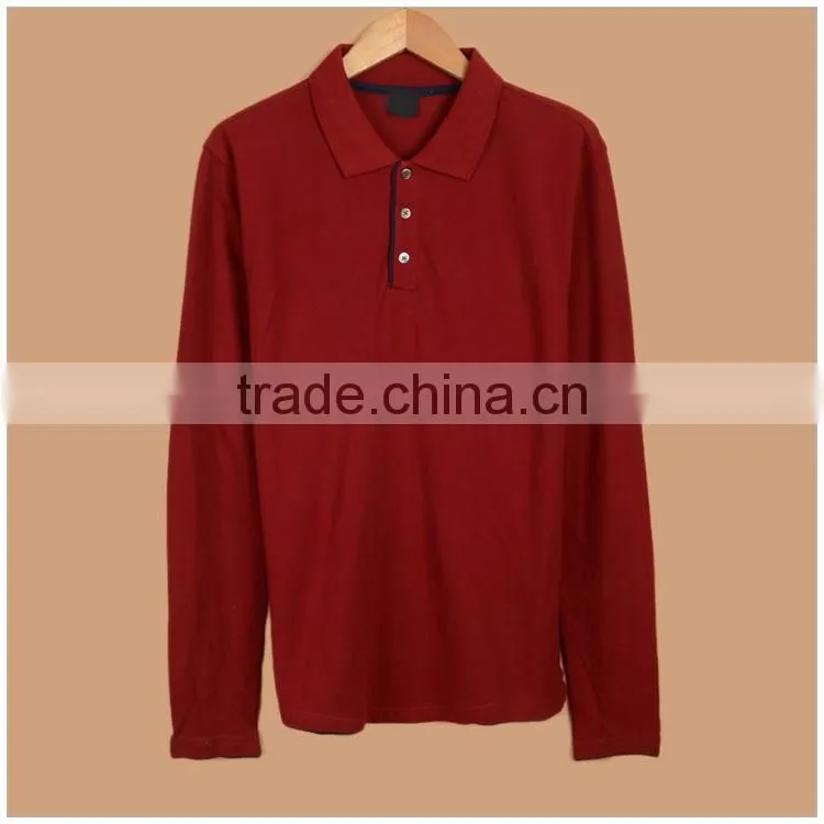 Factory Wholesale Custom Collar High Quality Mens Long Sleeve Polo Shirts