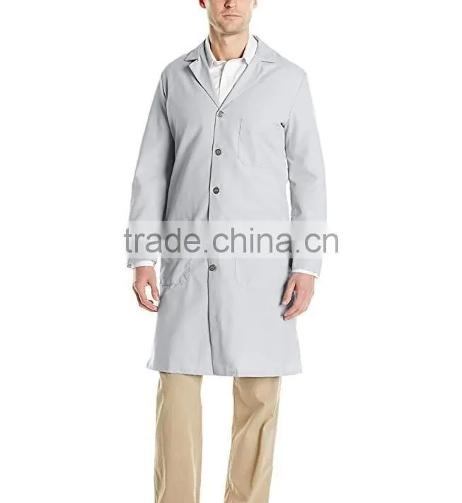 Quality men warm-up scrub jackets long white pockets jacket