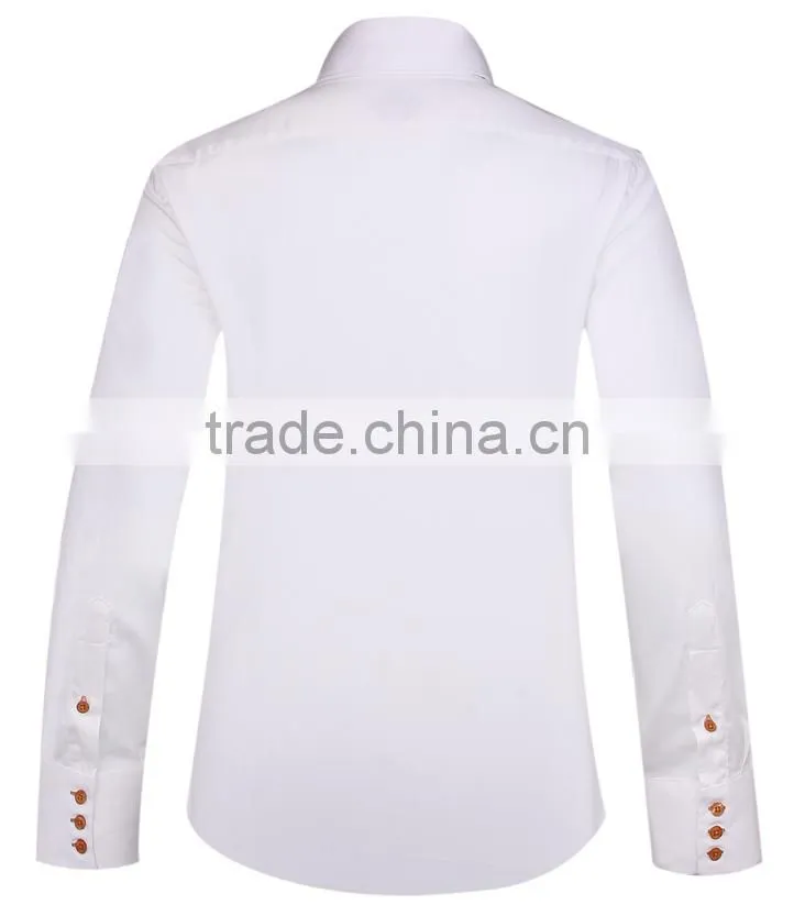 2017 new men's dress shirt with high double button-down collar