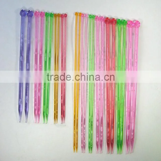 Colorful Acrylic Single Pointed knitting needles