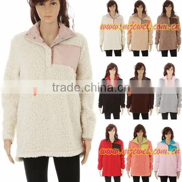 FACTORY wholesale monogrammed sherpa fleece pullover