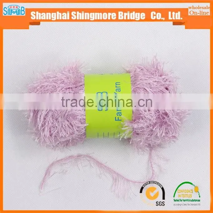 Fancy factory hot wholesale 100% polyester feather yarn pine yarn for knitting