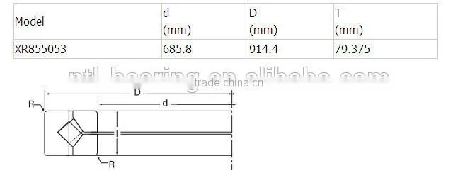 Cross Tapered Roller Bearing XR855053 for CNC machine
