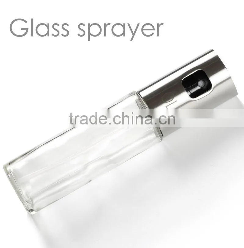 Hot sale 100ml oil bottle, stainless steel and glass olive oil mist spray bottle