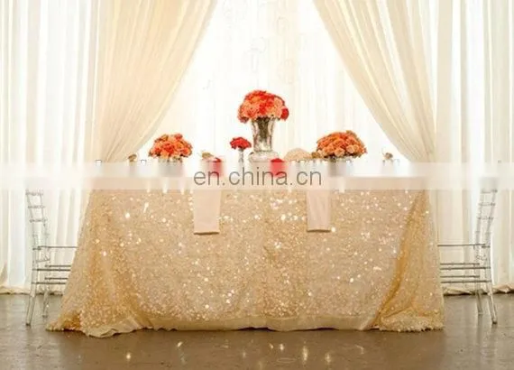 Glitter Blue Sequins Customized Size Fancy Navy Table Cloth