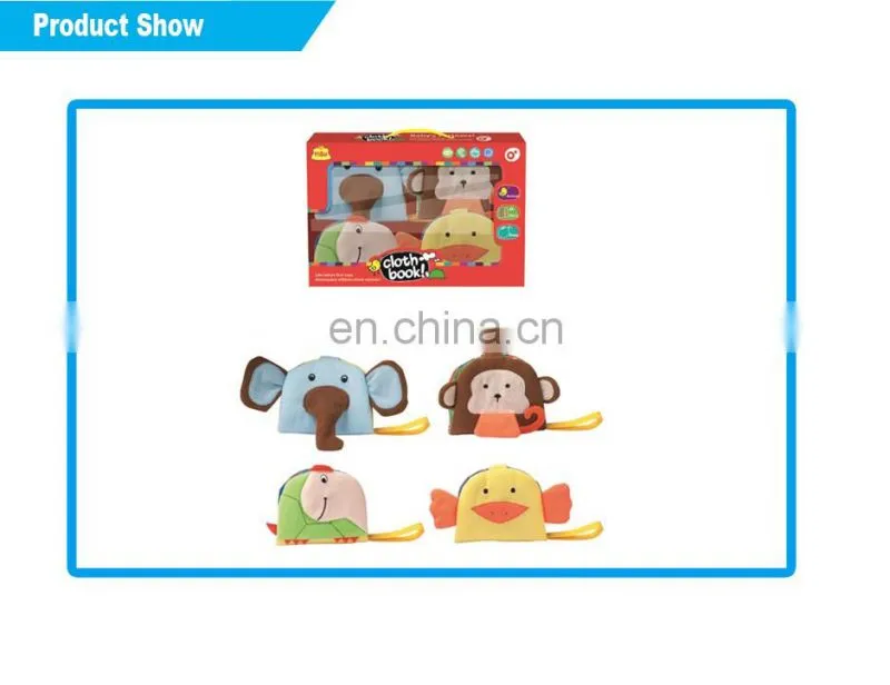 Custom small cartoon animal shaped baby cloth book toy