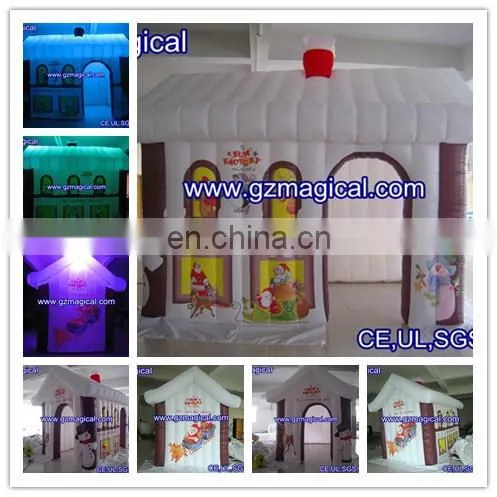 small inflatable red house for christmas use/ christmas house tent