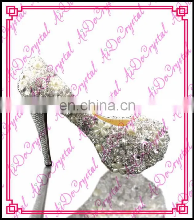 Aidocrystal white custom rhinestone Peacock women pumps shoes bridal wedding party fashion platform high heels