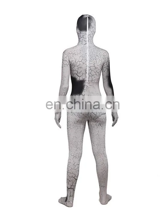 Gray Spandex Polyester Fullbody Second Skin Tight Zentai Suit Halloween Costume For Girl Woman