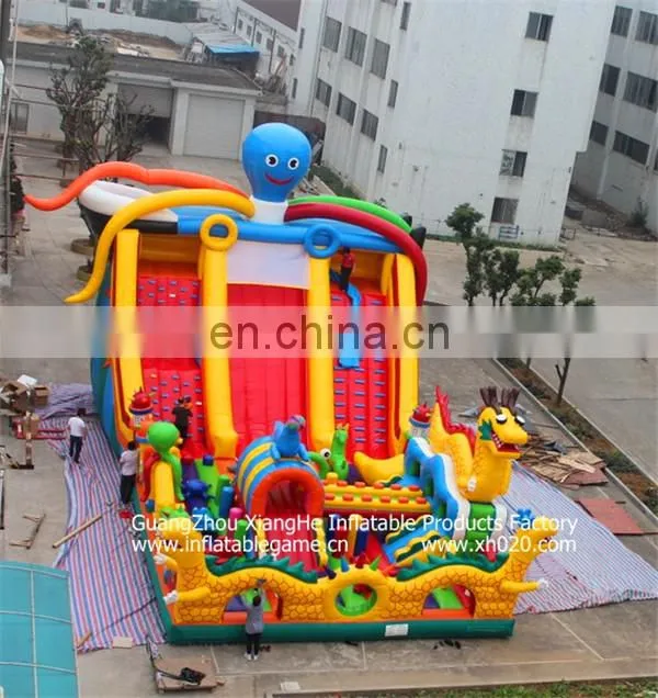 Giant crazy loopyballs octopus slide play land amusement park inflatable 53ft