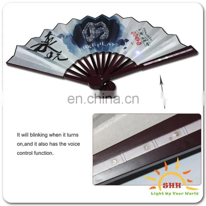 new products 2016 innovative products hand held folding fans with LED lights