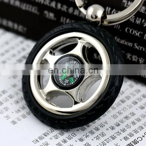 2014 HOT PROMOTIONAL SALE COMPASS BRANDED GIFT CAR TYRE KEY CHAINS