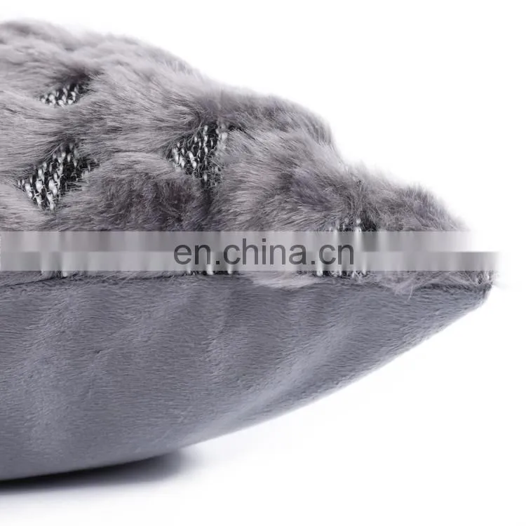 New style technology dark grey jacquard knitted woven decorative cushion cover