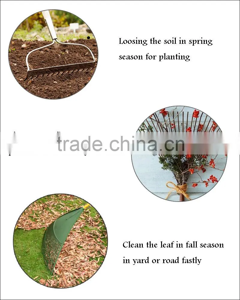 (8-1402) 22 teech plastic material leaf collecting lawn rake