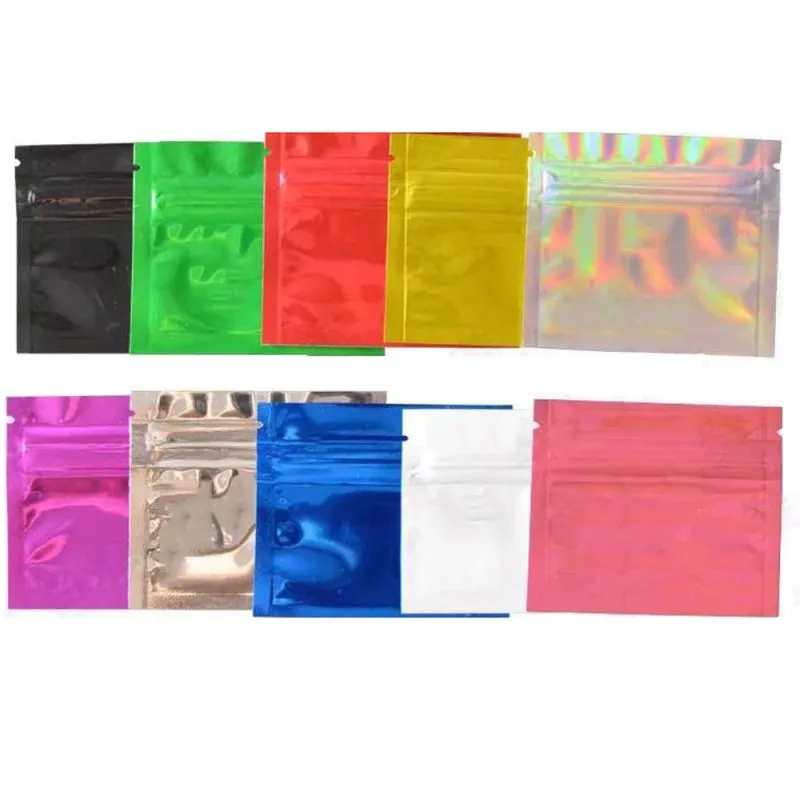 custom 7.5*6.5cm holographic mini pouch cosmetic plastic bags