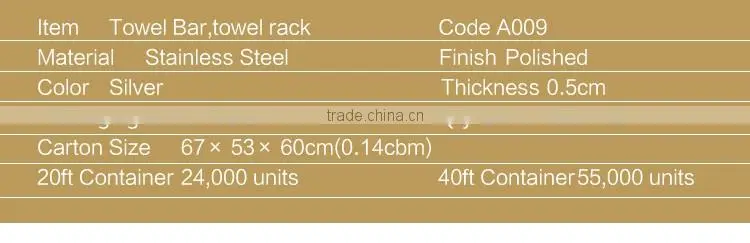 Bathrrom accessories Stainless Steel china bathroom hotel style towel racks.