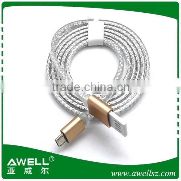 Factory wholesale High quality 2A Micro USB Cable for samsung data cable black/white