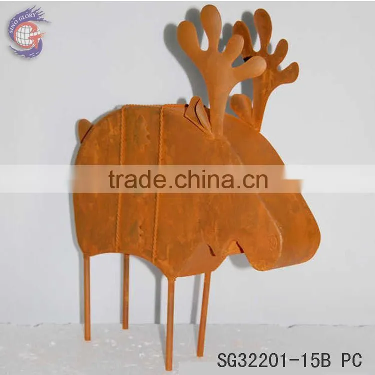 christmas garden decoration metal rust deer