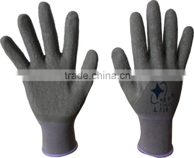 13 Gauge Crinkle Finished Latex Gloves