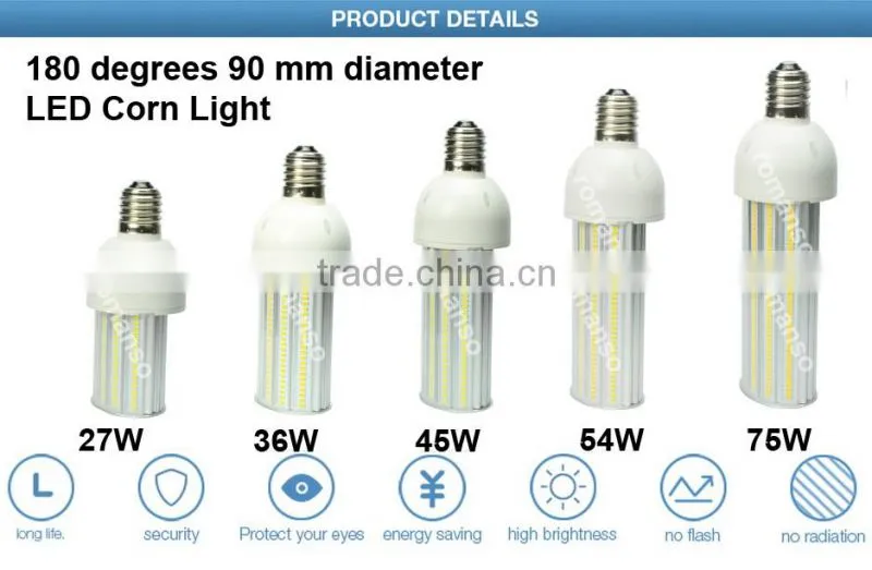 Alibaba China New design 45w e27 e40 led lamp 360 degree led corn light with CE RoHS