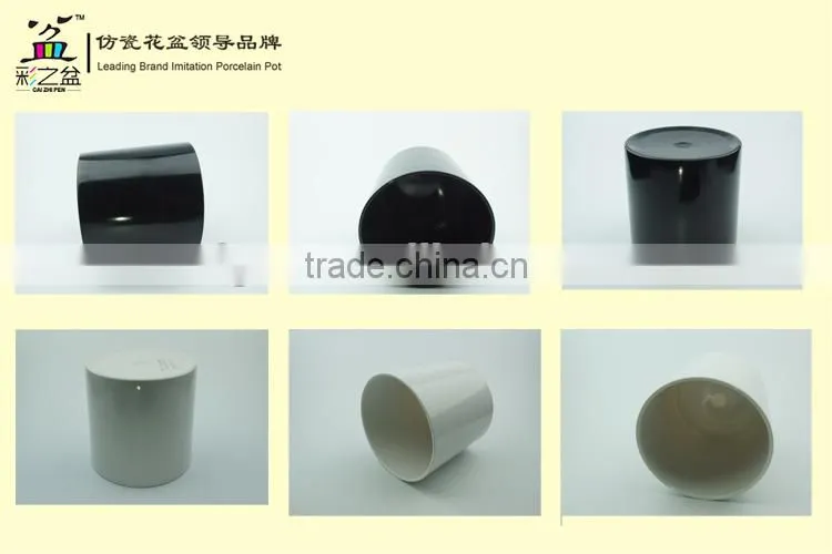 classical design plastic flower pot Straight barrel round melamine flower pot 1424