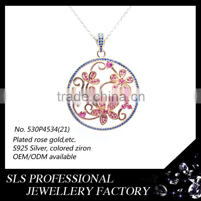 2016 jewelry products new in China wholesale colored rhinestone pendant for women