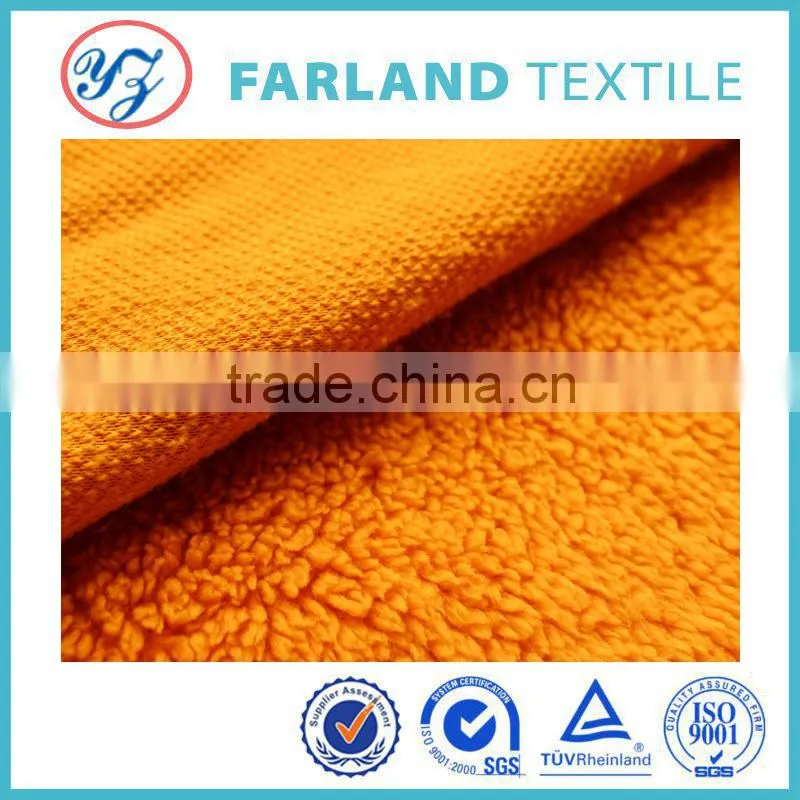 china supplier to provide 2015 new products orange color shu velveteen fabric for winter ugg boots