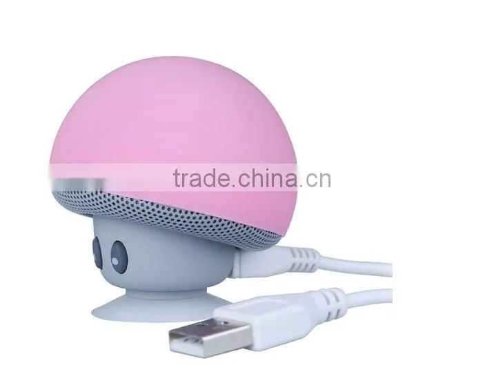 cartoon mushroom head sucker mini portable bluetooth speaker phone tablet bracket outdoor small acoustics For samsung iphone HTC