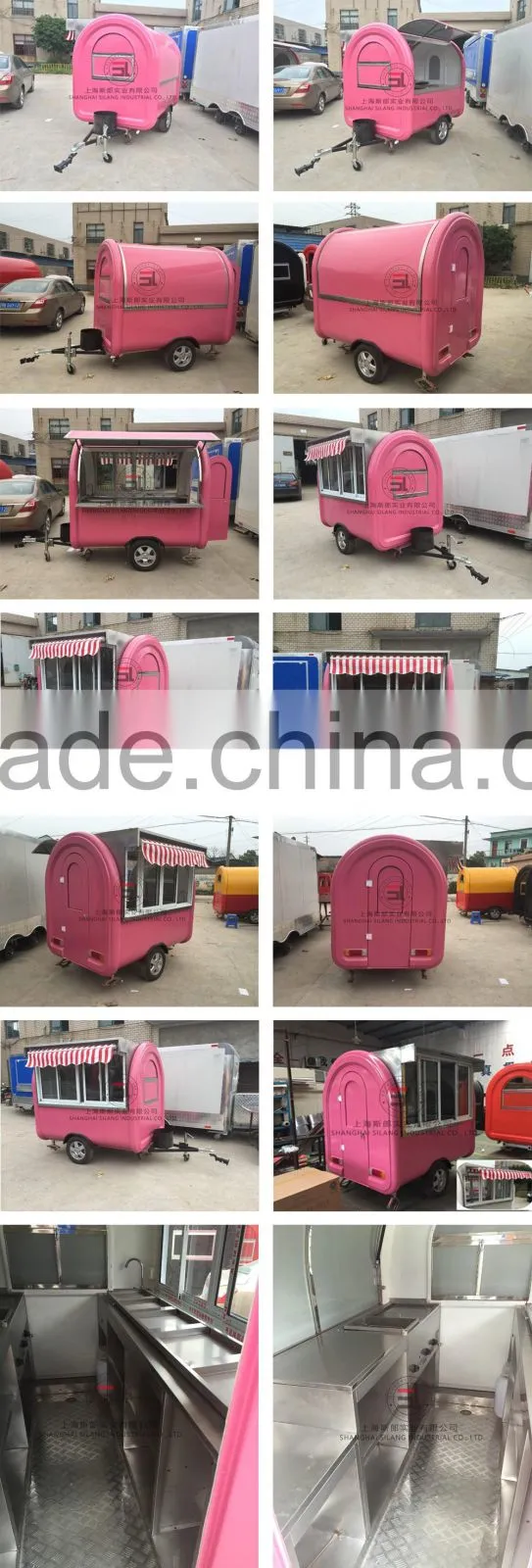 SILANG SL-6 Pink food truck Multi-functional mobile food trucks mobile food carts