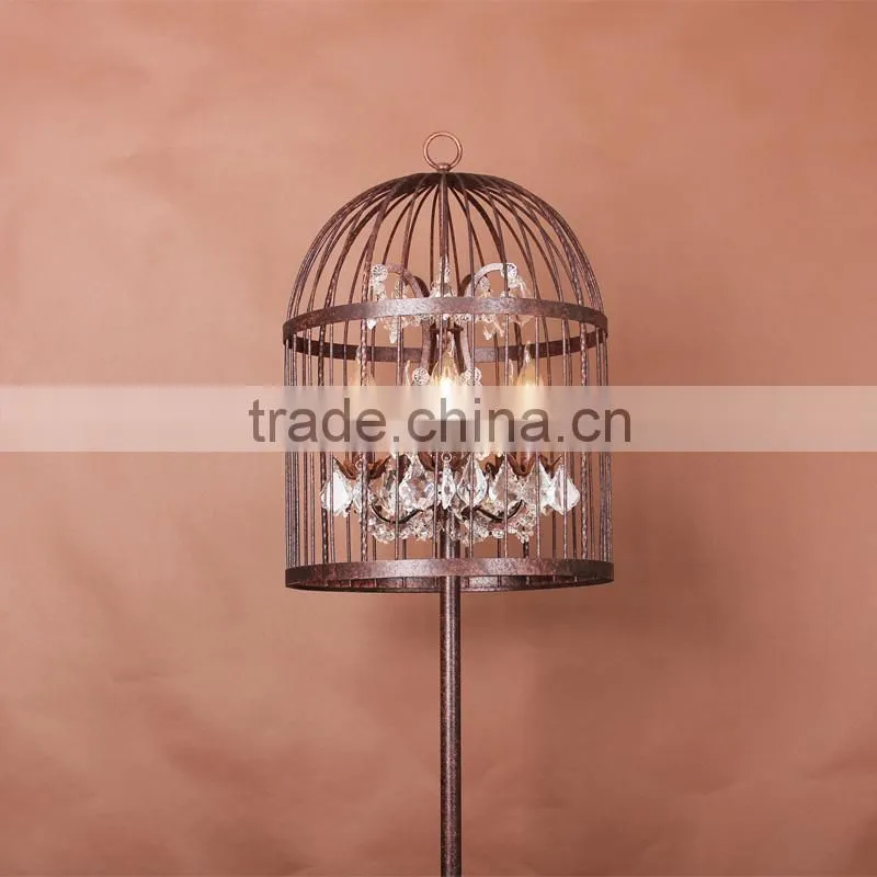 2016 New Style Simple Vintage Iron Crystal Floor Lamp Model 5006-T5