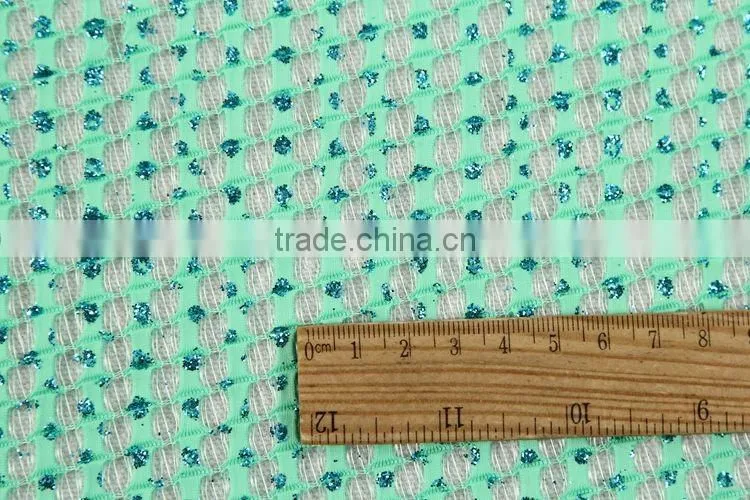 new design green design shinning eco-friendly good quality lace fabric