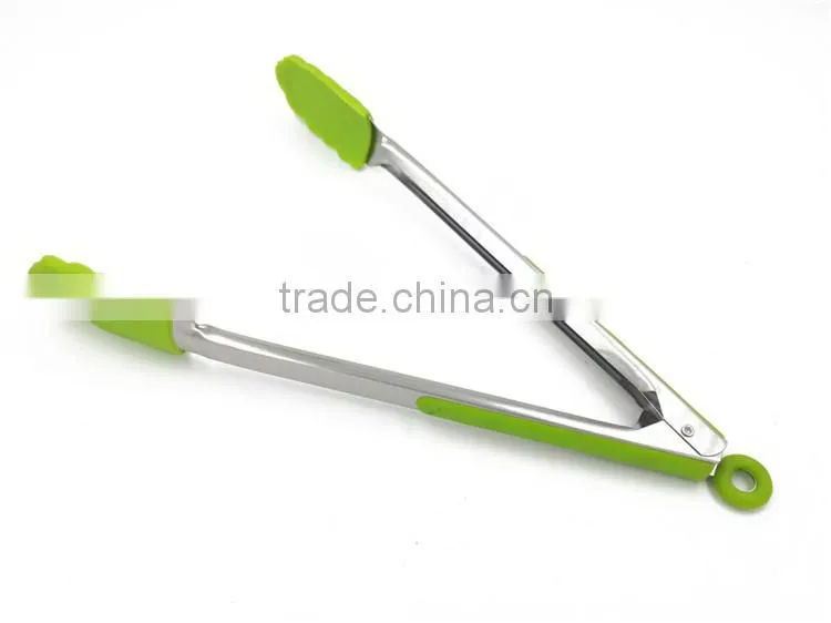 high quality hot sell silicone barbecue tongs with soft grip handle