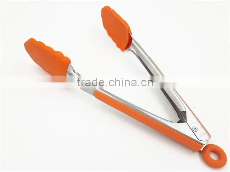 high quality hot sell silicone barbecue tongs with soft grip handle