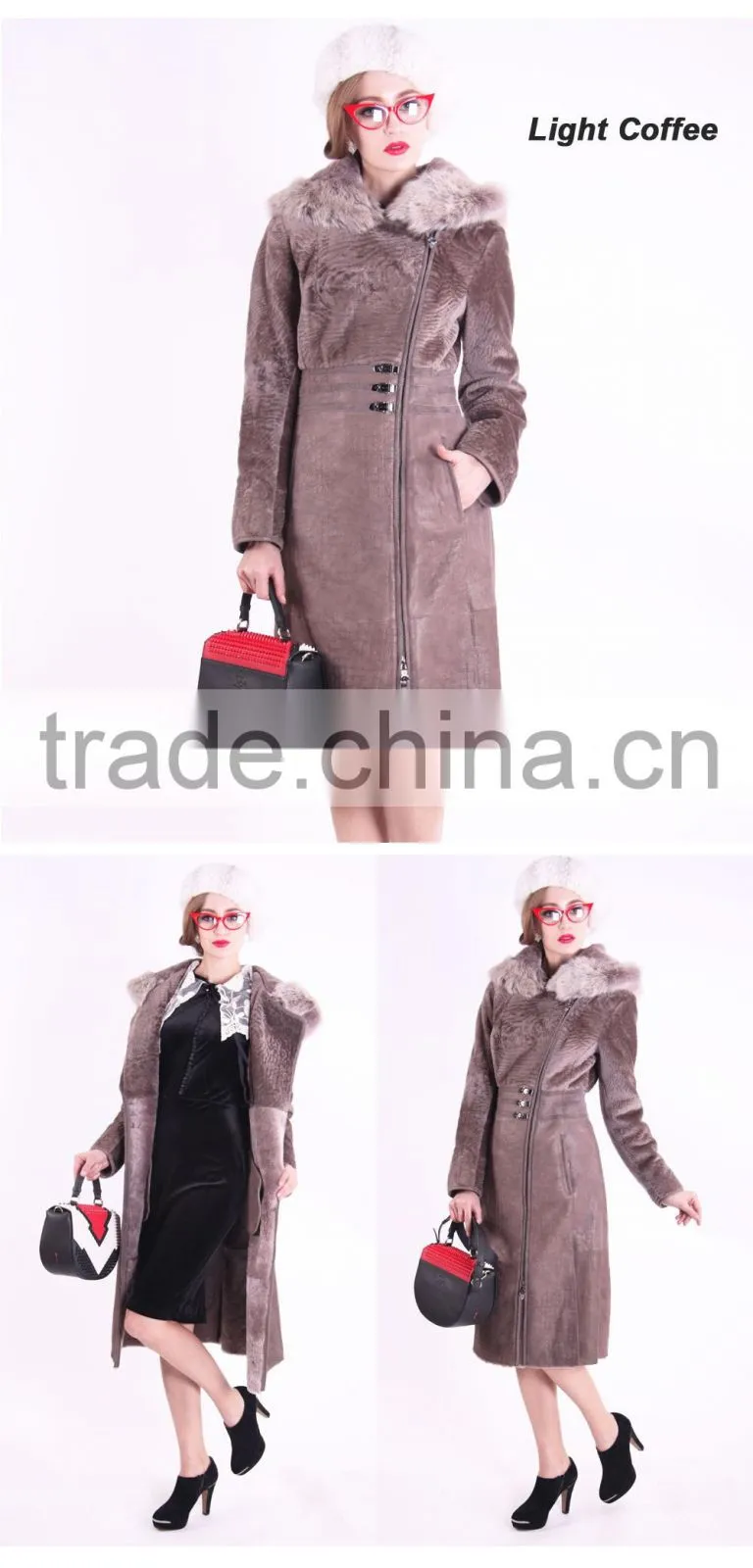 2016 New Design Winter Women Length Coachman Woolen Coat