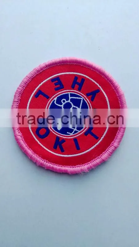 Wholesale and custom good quality red color velcro patch