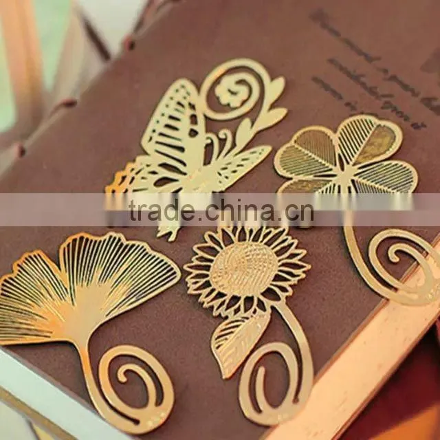 Unique plating ginkgo metal bookmark