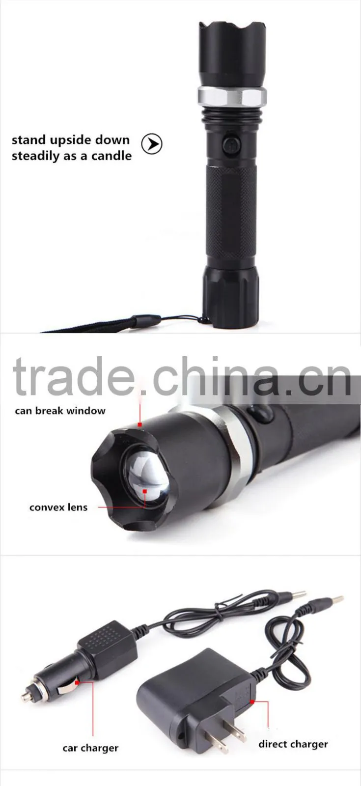 powerful rechargeable LED torch flashlight