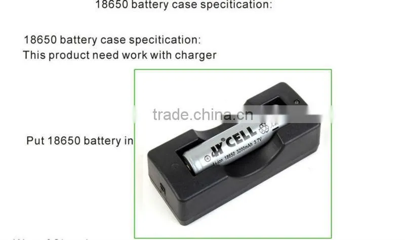 Goread black plastic 18650 battery holder