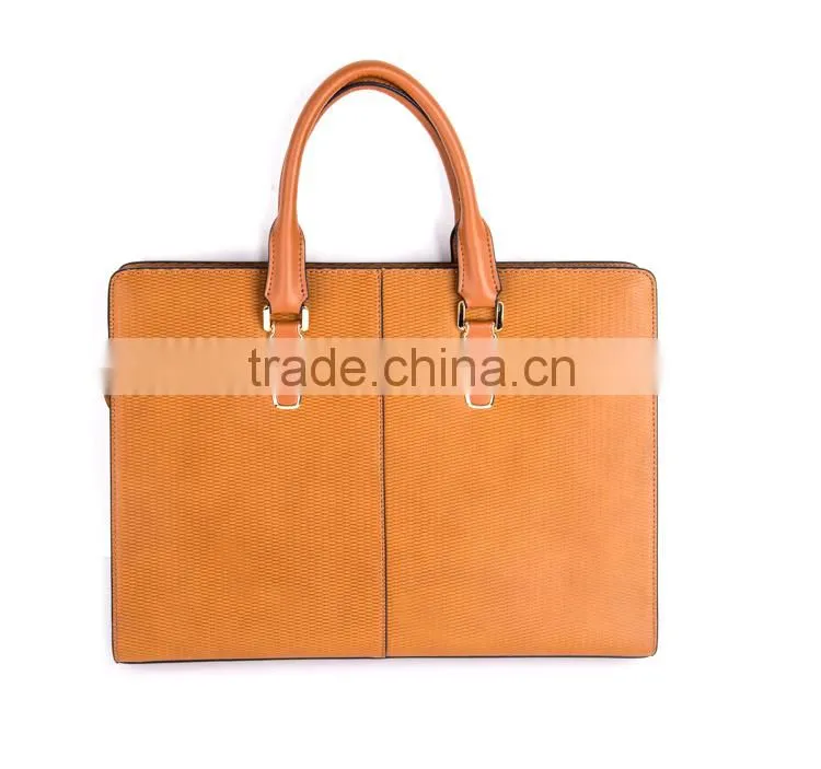 Mens Top Layer Real Cow Leather Shoulder Briefcase 14 Inch Laptop Bag Tote bag