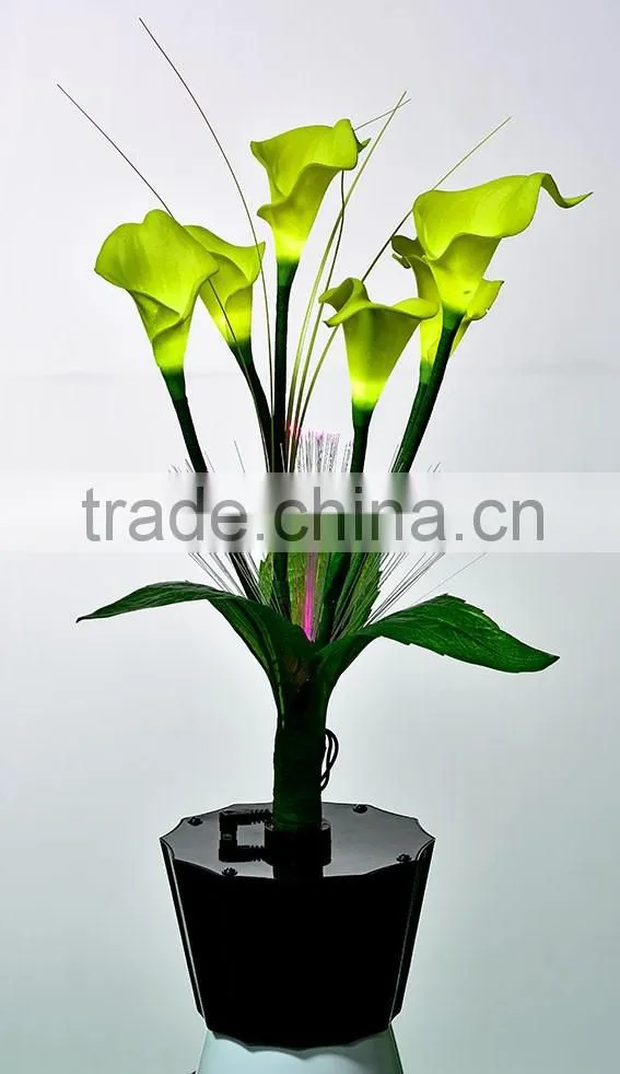 New Design 4 head Artificial Real Touch Wedding Decor LED PU Rose Flower lamp